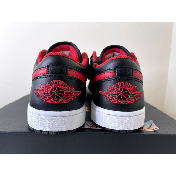 Jordan 1 Low Black Fire Red White Toe Mens Sizes 553558 063 - Picture 4 of 5